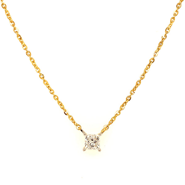 (LD) Collar con diamantes de laboratorio en oro amarillo 14kt. 42/43CM