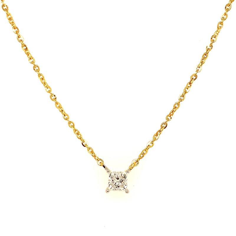 (LD) Collar con diamantes de laboratorio en oro amarillo 14kt. 42/43CM