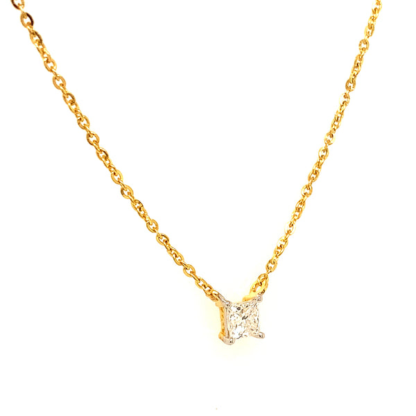 (LD) Collar con diamantes de laboratorio en oro amarillo 14kt. 42/43CM