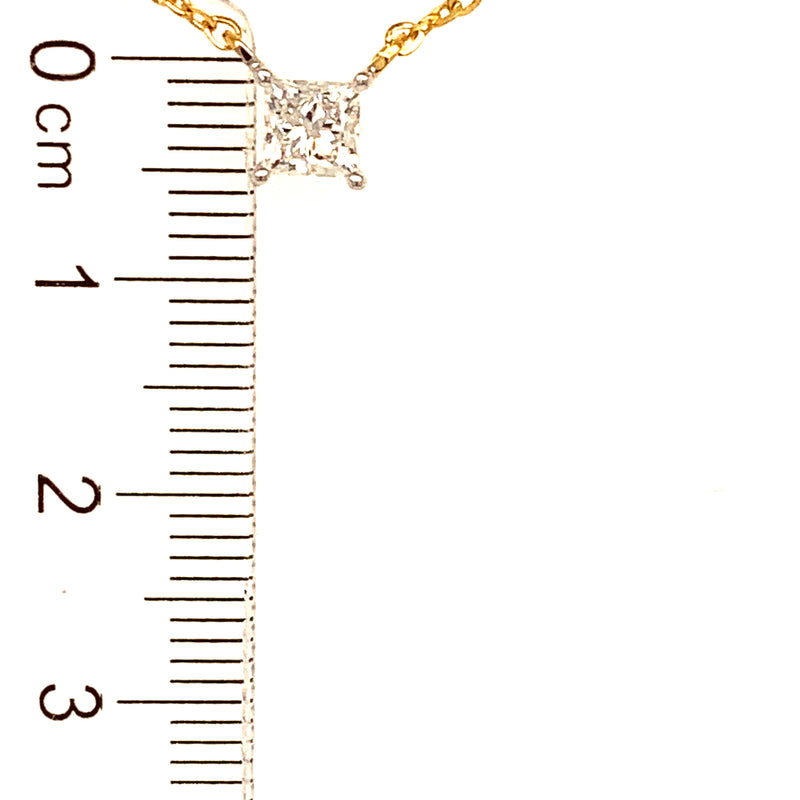 (LD) Collar con diamantes de laboratorio en oro amarillo 14kt. 42/43CM