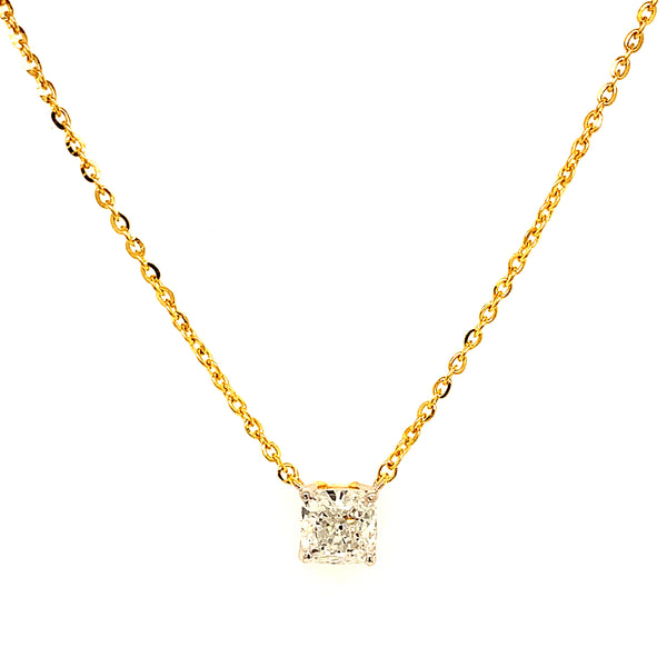 (LD) Collar con diamantes de laboratorio en oro amarillo 14kt.