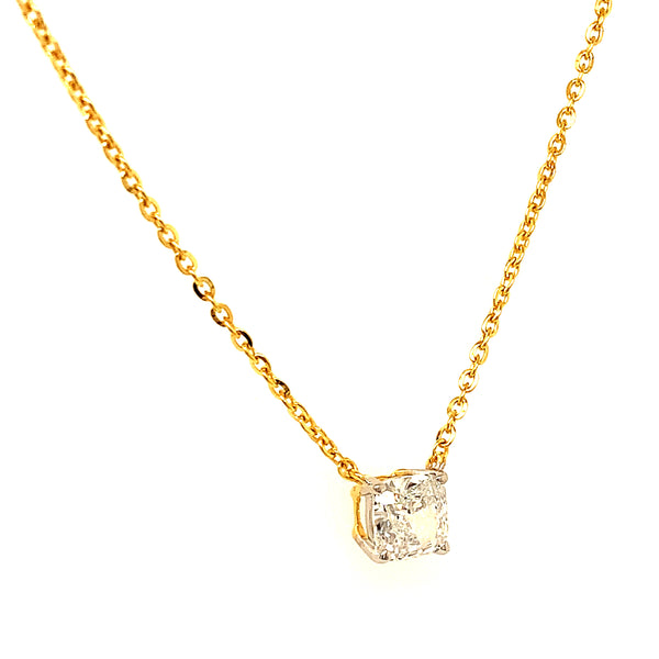 (LD) Collar con diamantes de laboratorio en oro amarillo 14kt.