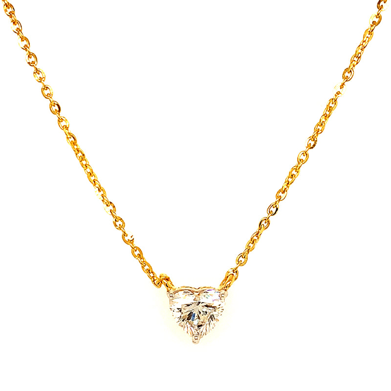 (LD) Collar con diamantes de laboratorio en oro amarillo 14kt. 42/43CM