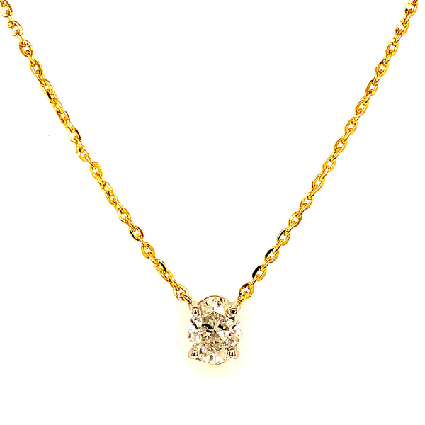 (LD) Collar con diamantes de laboratorio en oro amarillo 14kt. 42/43CM