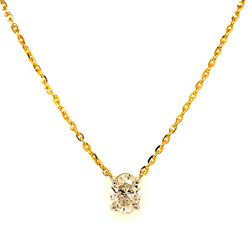 (LD) Collar con diamantes de laboratorio en oro amarillo 14kt. 42/43CM
