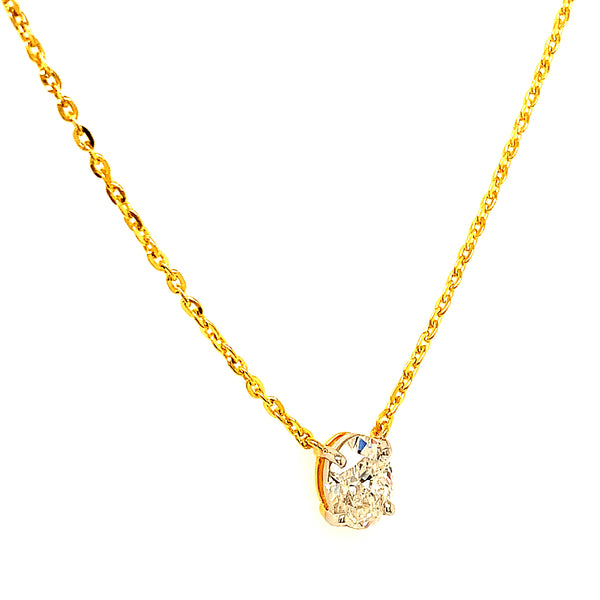 (LD) Collar con diamantes de laboratorio en oro amarillo 14kt. 42/43CM