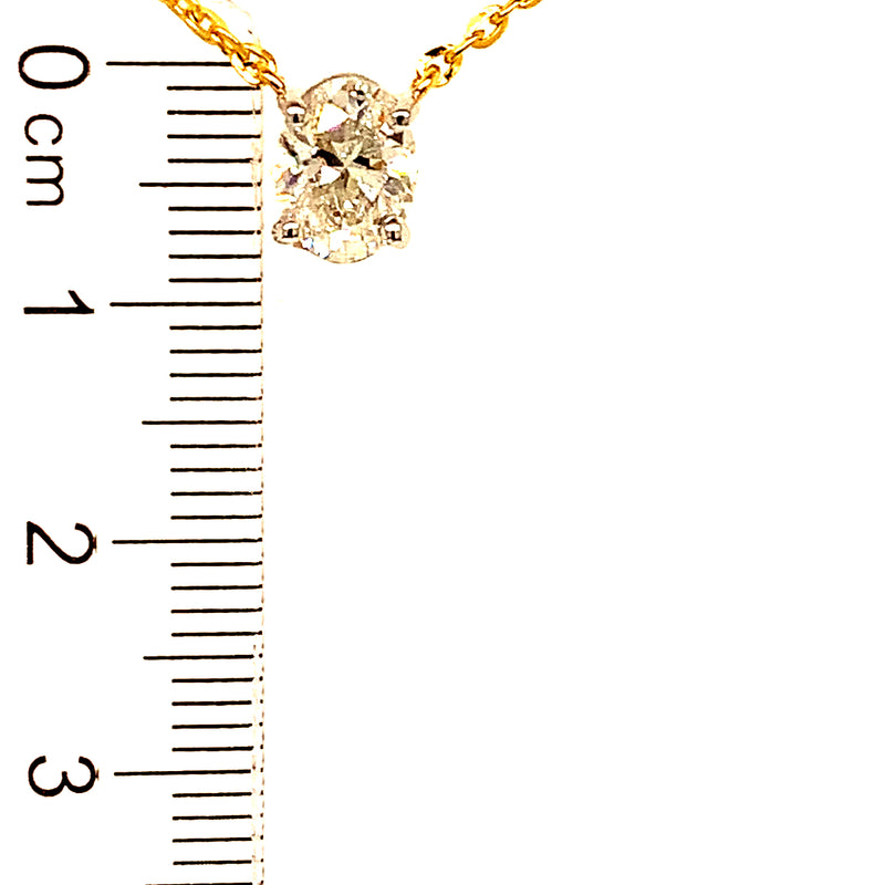 (LD) Collar con diamantes de laboratorio en oro amarillo 14kt. 42/43CM