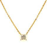 (LD) Collar con diamantes de laboratorio en oro amarillo 14kt. 41/42CM
