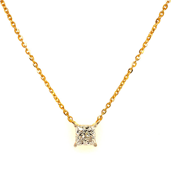 (LD) Collar con diamantes de laboratorio en oro amarillo 14kt. 41/42CM