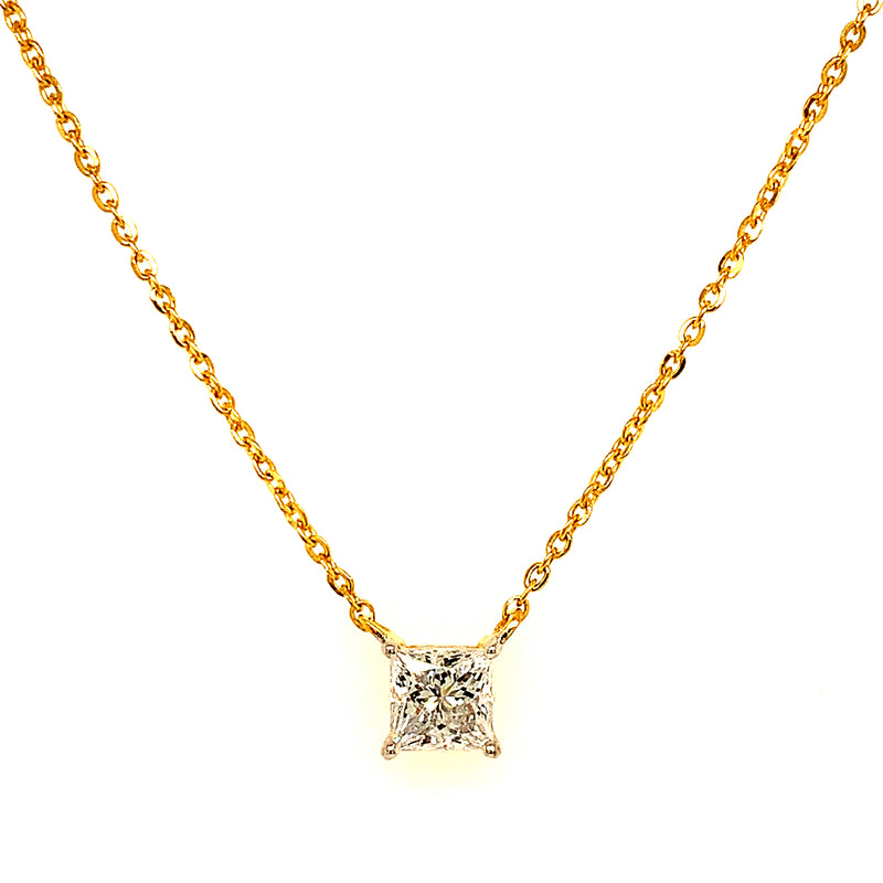 (LD) Collar con diamantes de laboratorio en oro amarillo 14kt. 41/42CM