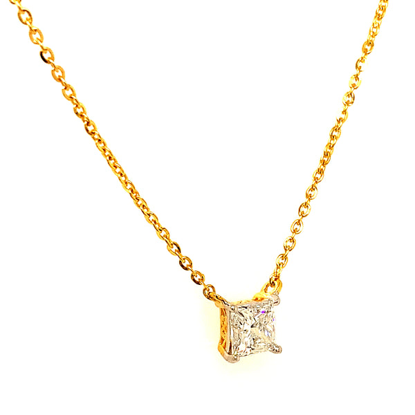 (LD) Collar con diamantes de laboratorio en oro amarillo 14kt. 41/42CM