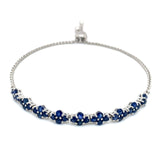 Pulsera ajustable de zafiros en plata 925  ANTES:  $180.00