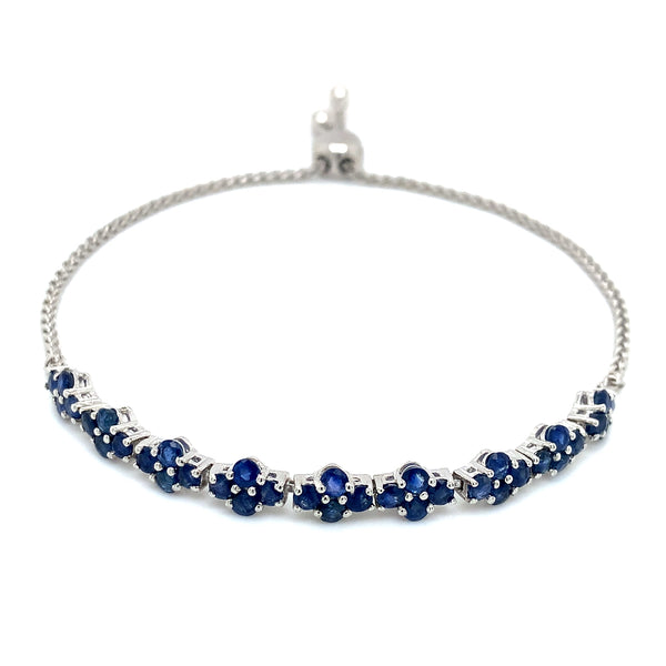 Pulsera ajustable de zafiros en plata 925  ANTES:  $180.00