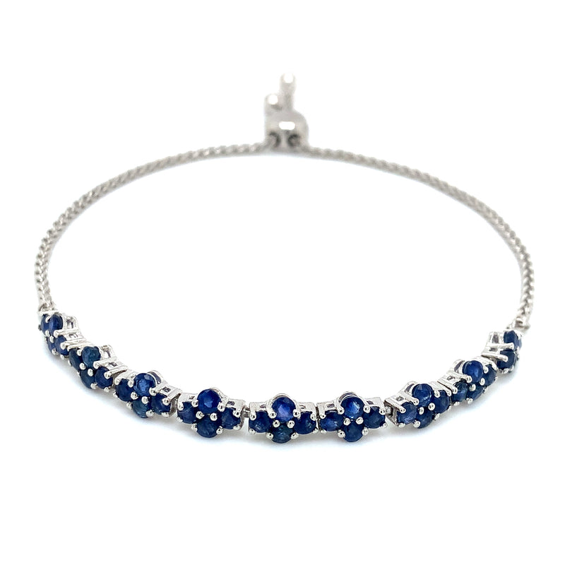Pulsera ajustable de zafiros en plata 925  ANTES:  $180.00