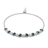 Pulsera ajustable de zafiros en plata 925  ANTES:  $165.00