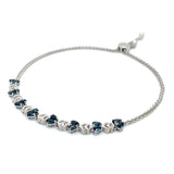 Pulsera ajustable de zafiros en plata 925  ANTES:  $165.00