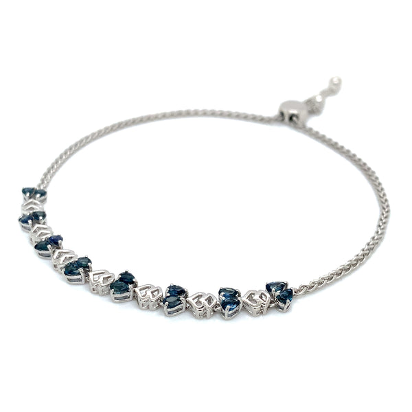 Pulsera ajustable de zafiros en plata 925  ANTES:  $165.00