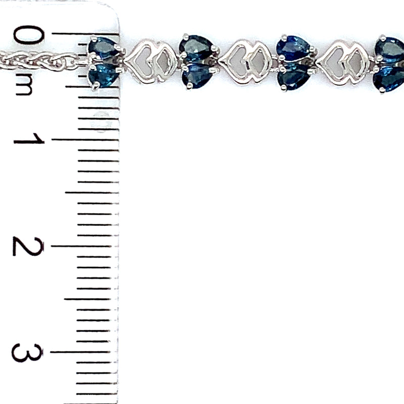 Pulsera ajustable de zafiros en plata 925  ANTES:  $165.00