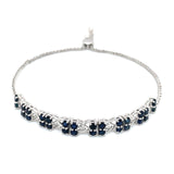 Pulsera ajustable de zafiros en plata 925  ANTES:  $165.00