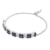 Pulsera ajustable de zafiros en plata 925  ANTES:  $165.00