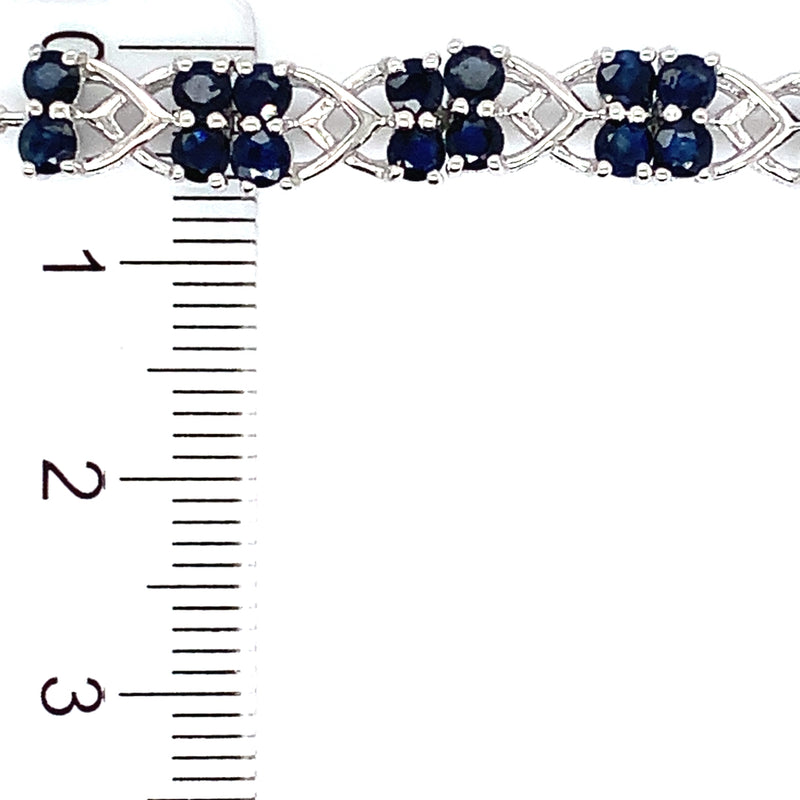 Pulsera ajustable de zafiros en plata 925  ANTES:  $165.00
