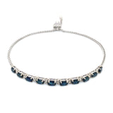 Pulsera ajustable de zafiros en plata 925  ANTES:  $165.00