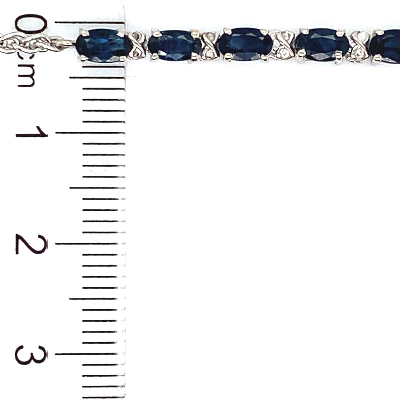 Pulsera ajustable de zafiros en plata 925  ANTES:  $165.00