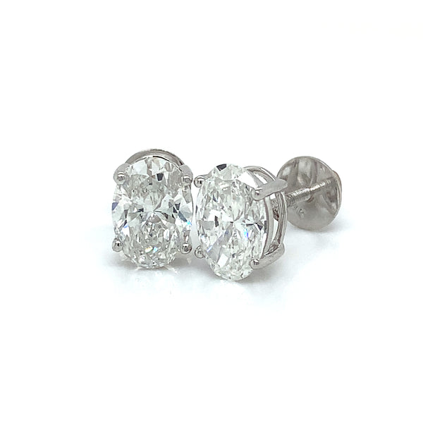 (LD) Aretes con diamantes de laboratorio en oro blanco 14kt. D-4.15Cts.
