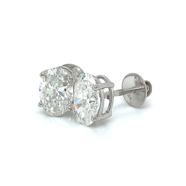(LD) Aretes con diamantes de laboratorio en oro blanco 14kt. D-4.15Cts.