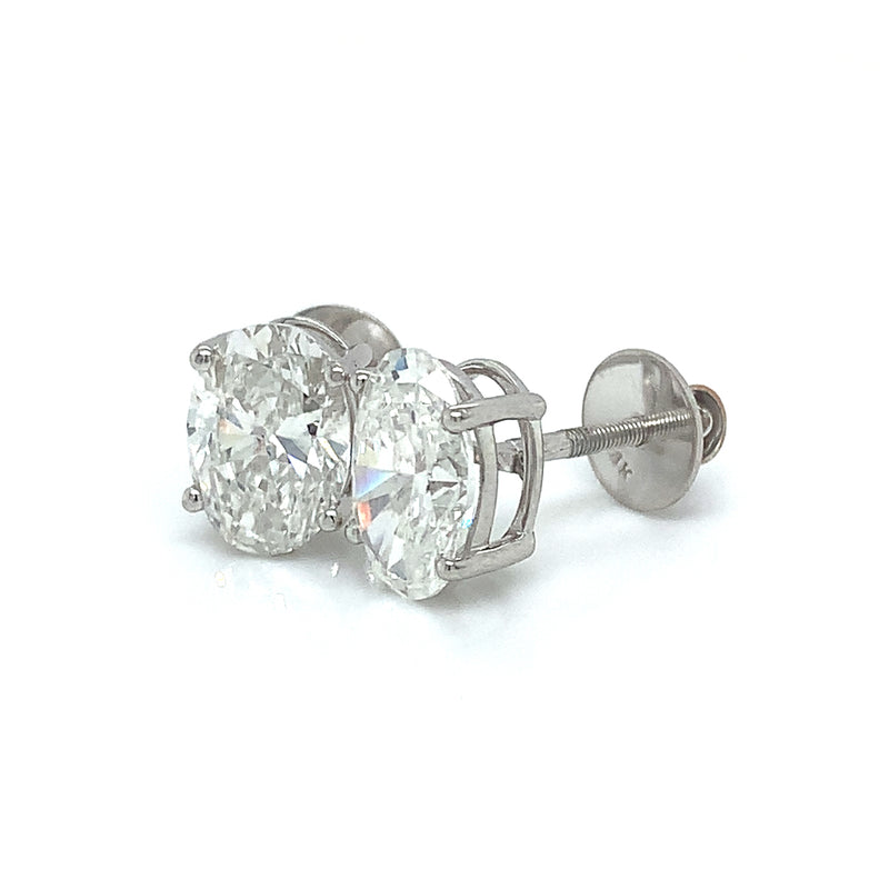 (LD) Aretes con diamantes de laboratorio en oro blanco 14kt. D-4.15Cts.