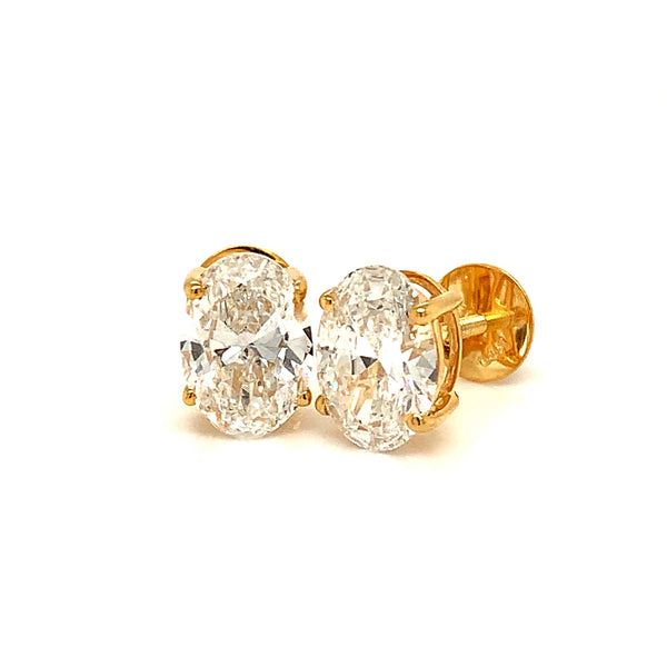 (LD) Aretes con diamantes de laboratorio en oro amarillo 14kt. D-4.15Cts.