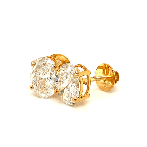 (LD) Aretes con diamantes de laboratorio en oro amarillo 14kt. D-4.15Cts.