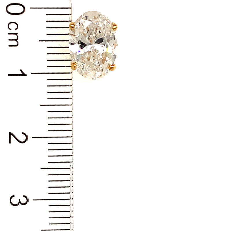 (LD) Aretes con diamantes de laboratorio en oro amarillo 14kt. D-4.15Cts.
