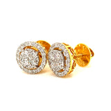 (LD) Aretes con diamantes de laboratorio en oro amarillo 14kt. D-1.10Cts.