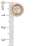 (LD) Aretes con diamantes de laboratorio en oro amarillo 14kt. D-1.10Cts.