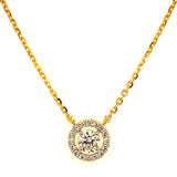 (LD) Collar con diamantes de laboratorio en oro amarillo 14kt.  D-0.70Cts.