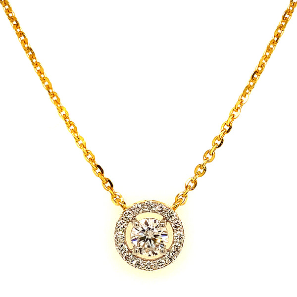 (LD) Collar con diamantes de laboratorio en oro amarillo 14kt.  D-0.70Cts.