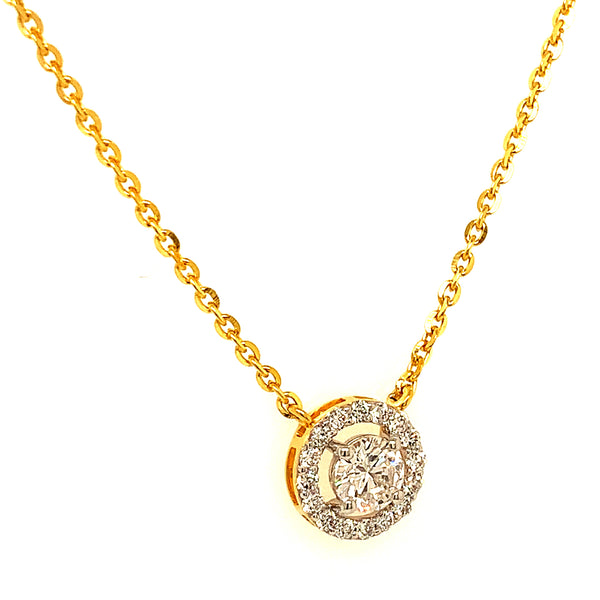 (LD) Collar con diamantes de laboratorio en oro amarillo 14kt.  D-0.70Cts.