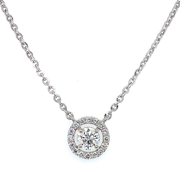 (LD) Collar con diamantes de laboratorio en oro blanco 14kt.  D-0.70Cts.