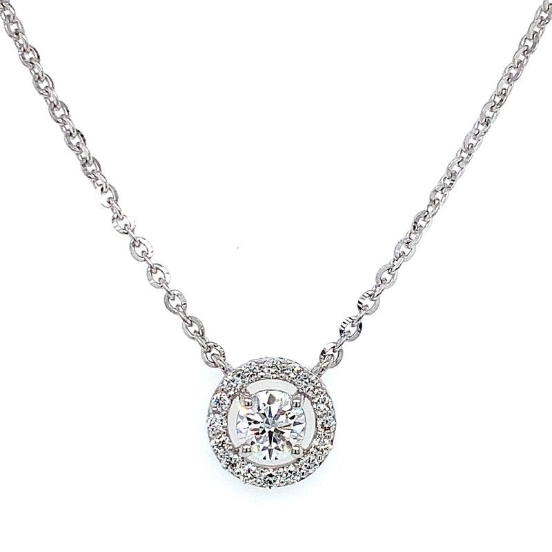 (LD) Collar con diamantes de laboratorio en oro blanco 14kt.  D-0.70Cts.