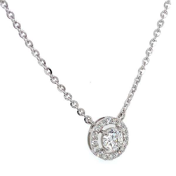 (LD) Collar con diamantes de laboratorio en oro blanco 14kt.  D-0.70Cts.