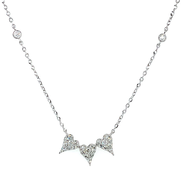 (LD) Collar con diamantes de laboratorio en oro blanco 10kt. 45cm D-0.20Cts.