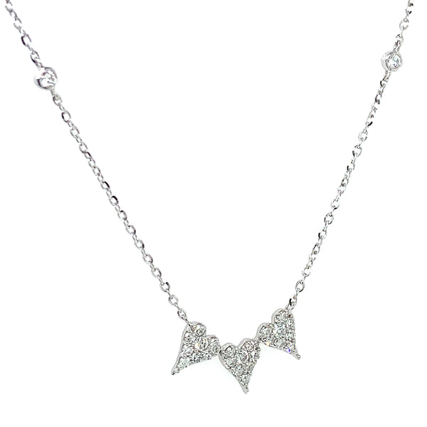(LD) Collar con diamantes de laboratorio en oro blanco 10kt. 45cm D-0.20Cts.