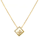(LD) Collar con diamantes de laboratorio en oro amarillo 10kt.45cm D-0.10Cts.