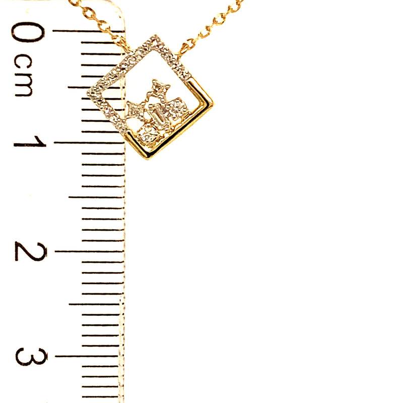 (LD) Collar con diamantes de laboratorio en oro amarillo 10kt.45cm D-0.10Cts.