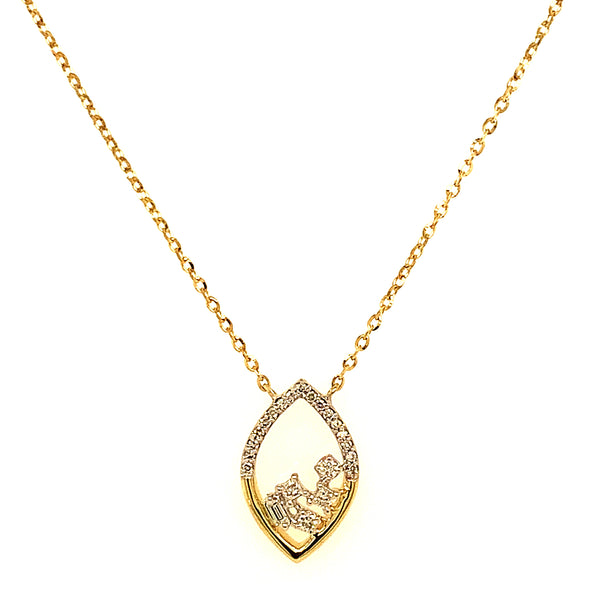 (LD) Collar con diamantes de laboratorio en oro amarillo 10kt.45cm D-0.10Cts.