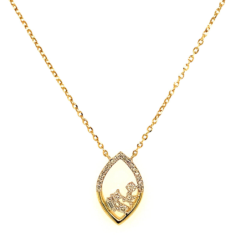 (LD) Collar con diamantes de laboratorio en oro amarillo 10kt.45cm D-0.10Cts.