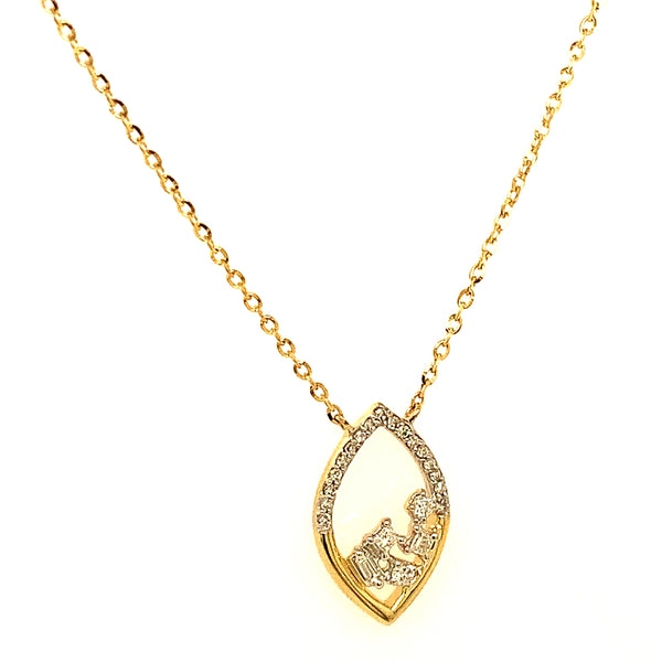 (LD) Collar con diamantes de laboratorio en oro amarillo 10kt.45cm D-0.10Cts.
