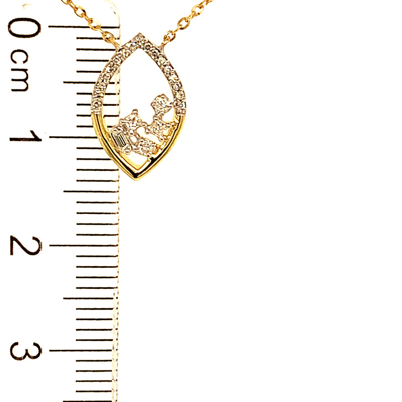 (LD) Collar con diamantes de laboratorio en oro amarillo 10kt.45cm D-0.10Cts.
