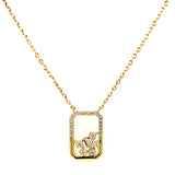 (LD) Collar con diamantes de laboratorio en oro amarillo 10kt.45cm D-0.10Cts.